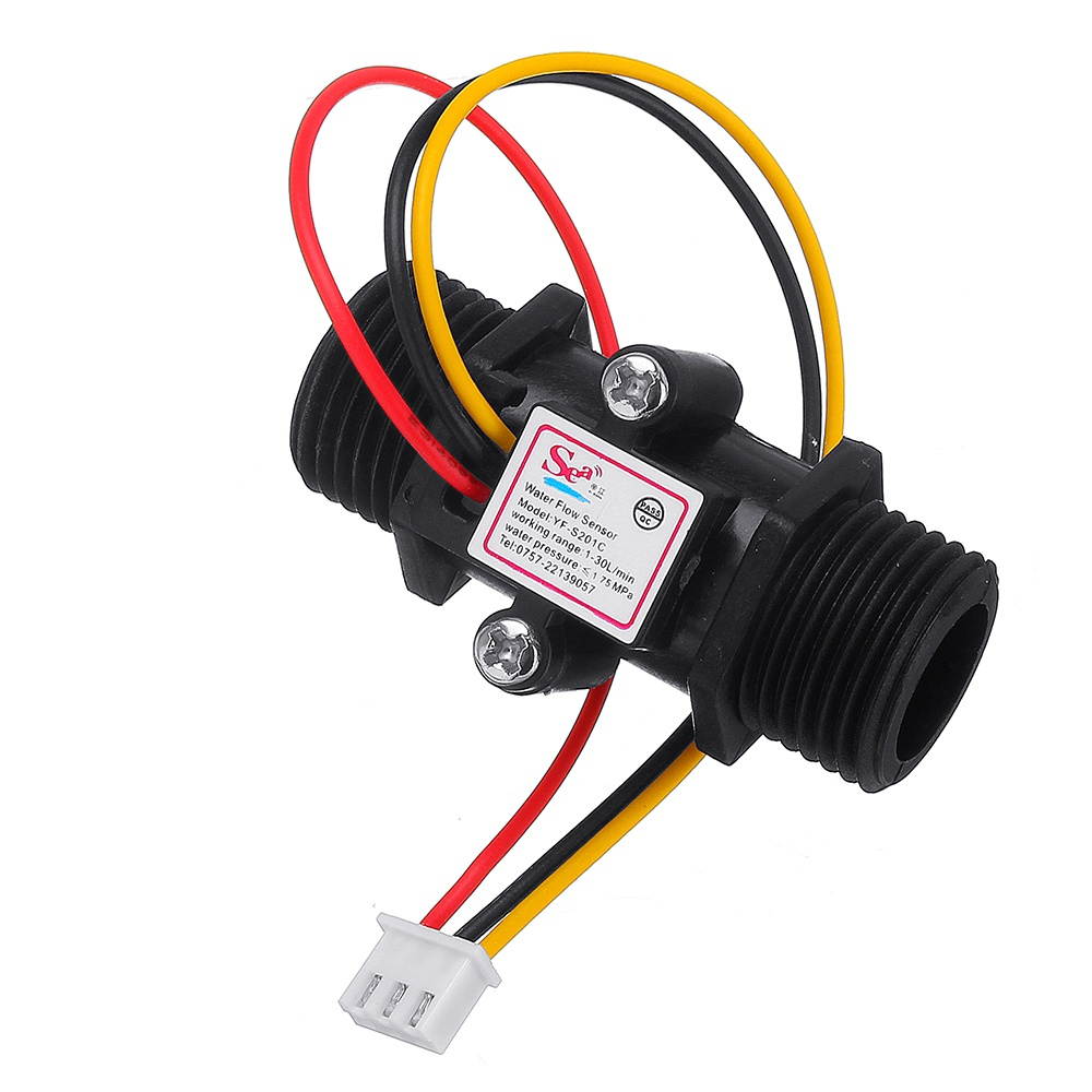 YF-S201C Black Flow Meter Water Flow Sensor Switch Precision Flowmeter Turbine Flowmeter G1/2 DN15