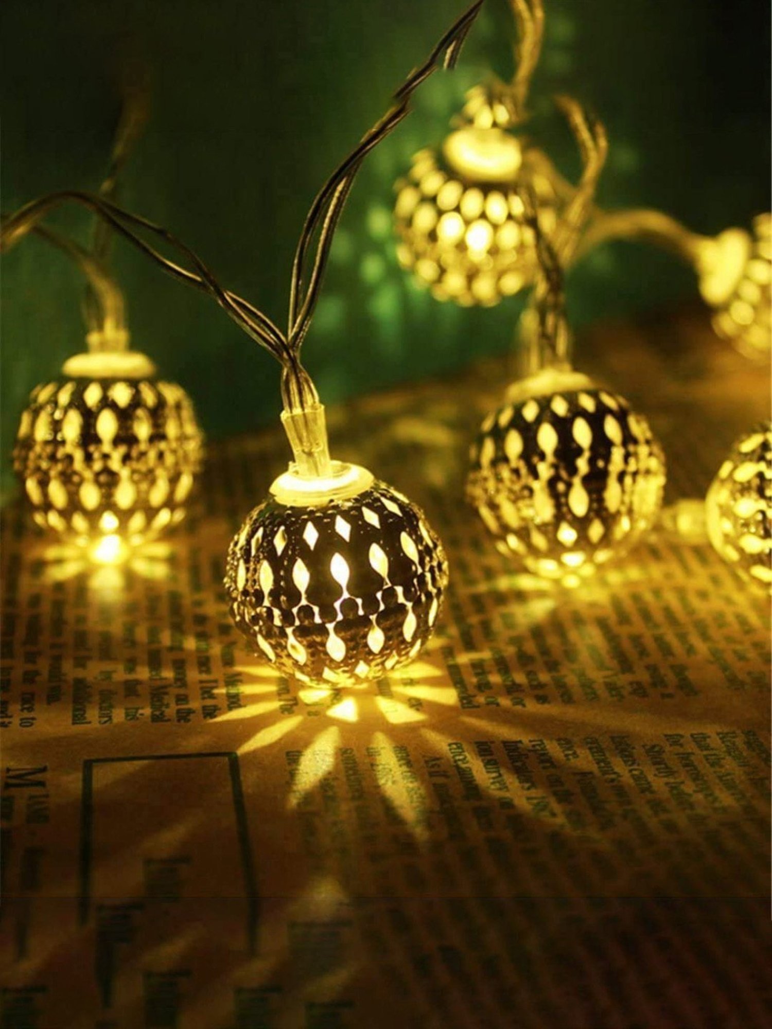 Xergy Moroccan Ball LED String Fairy Lights Outdoor & Indoor for Home Decoration Light (Warm White)