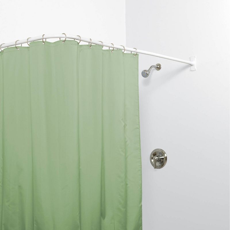 L-Shaped Aluminum Shower Rod White - Zenna Home