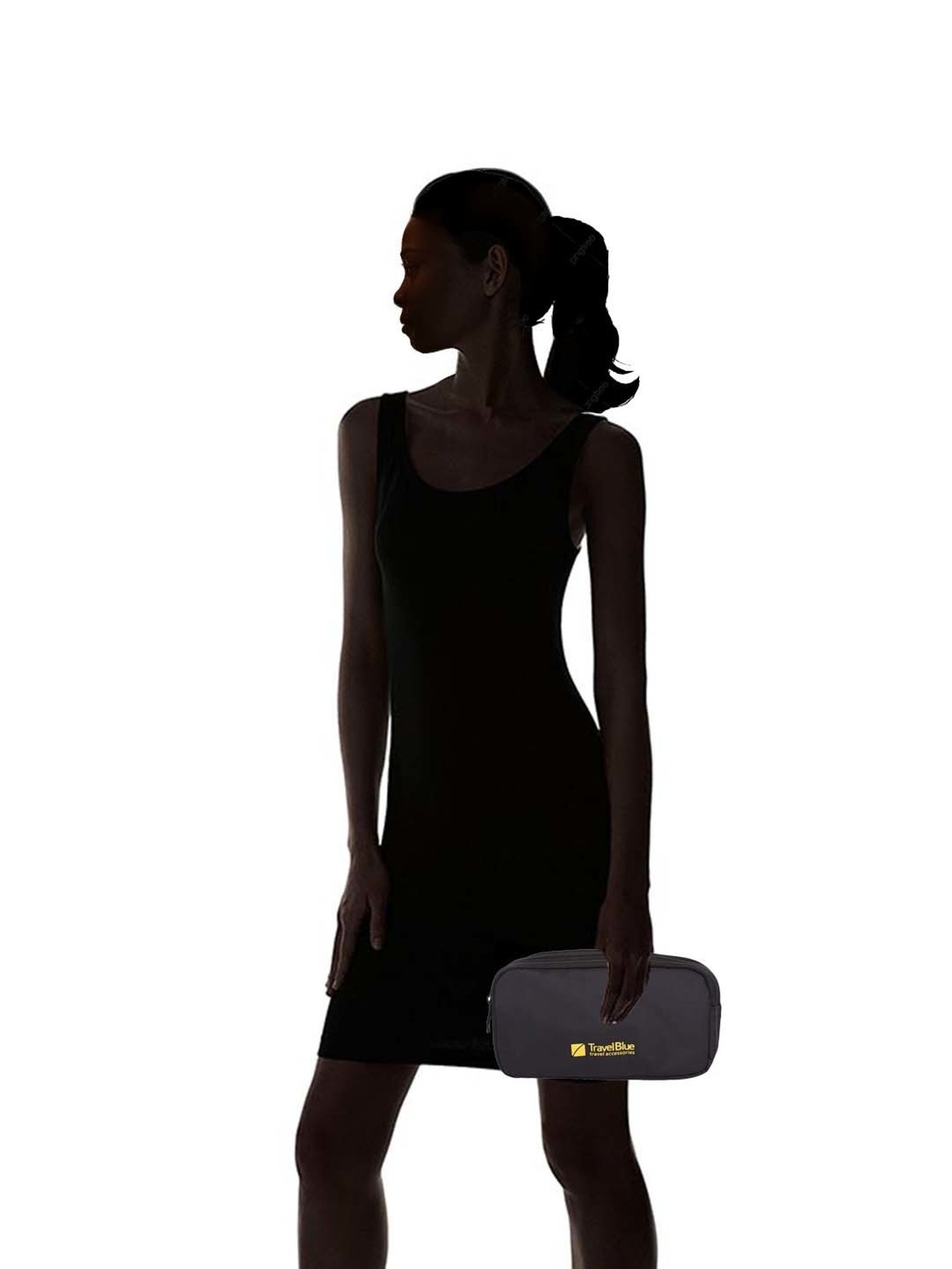 Travel Blue Black Solid Phone Pouch