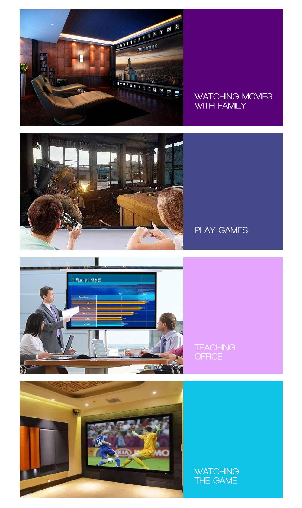 HD Projector 4000 Lumens Android WIFI Bluetooth Portable Cinema Beamer Support 1080p HDMI USB VGA AV SD