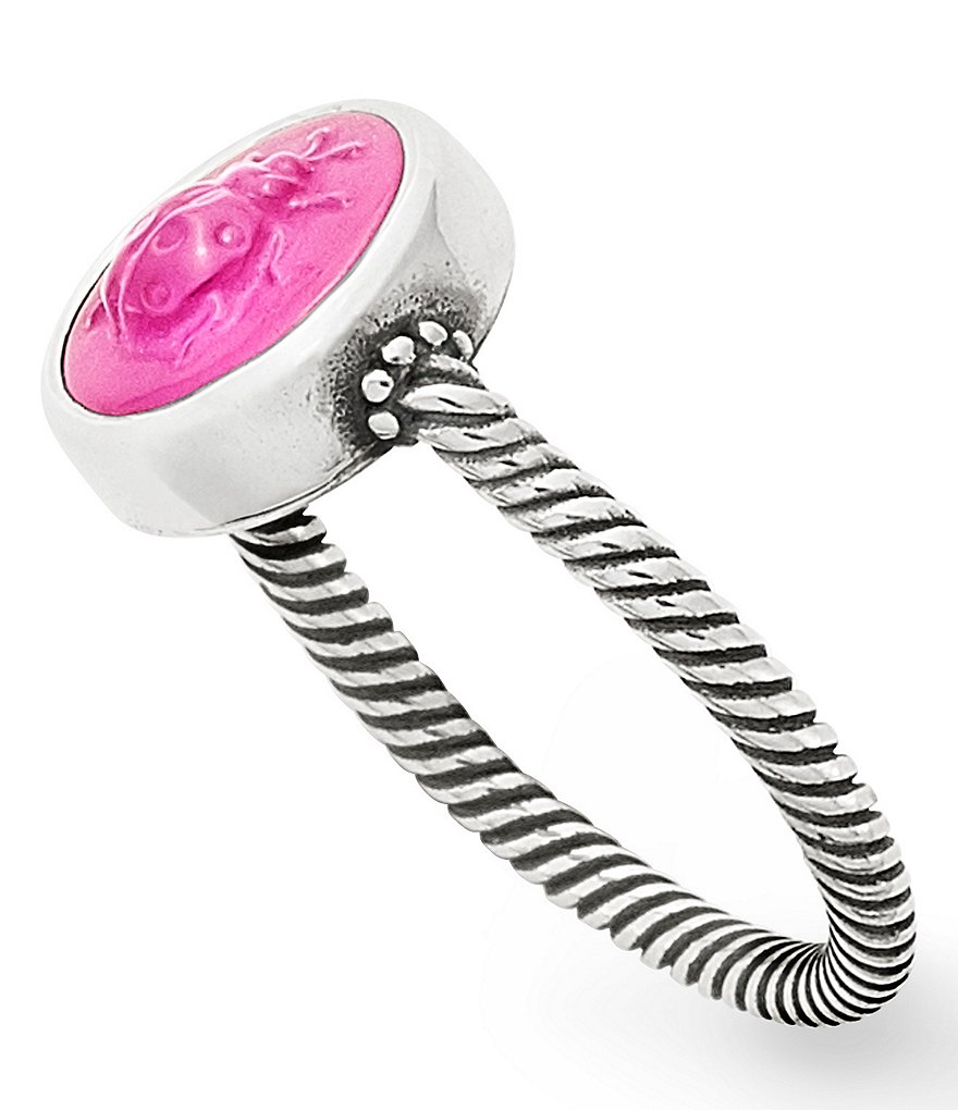 James Avery Sculpted Ladybug Teal Triplet Ring