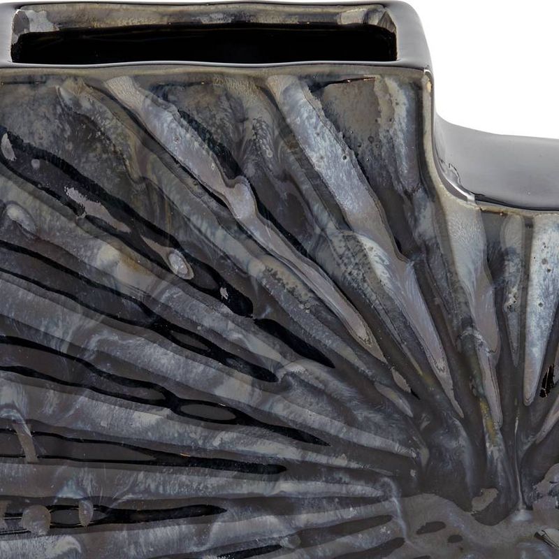 Studio 55D Madden 11 1/4" Wide Shiny Dark Gray Ceramic Decorative Vase