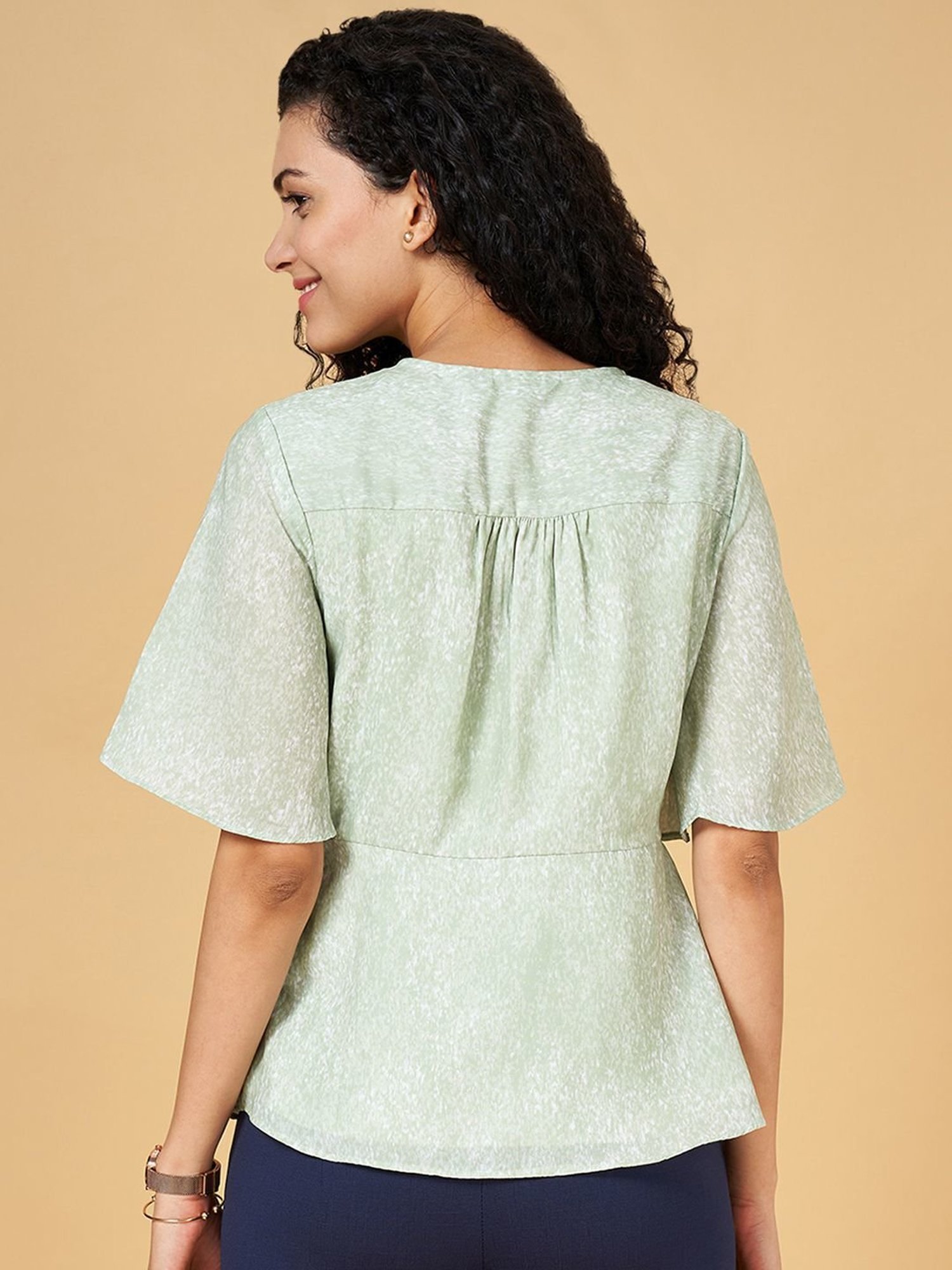 Annabelle by Pantaloons Green Printed Top