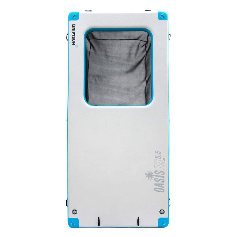 Driftsun Mesa Oasis Inflatable Floating Water Pad Deck Dock Platform Island Mat for Ocean, Pool, or Lake Swim Recreation and Relaxation (15 x 6.5 Ft)