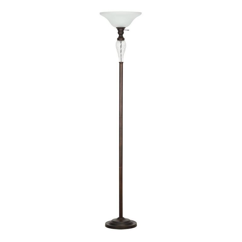 72" Torchiere Floor Lamp With Glass Accent Bronze - Cresswell Lighting