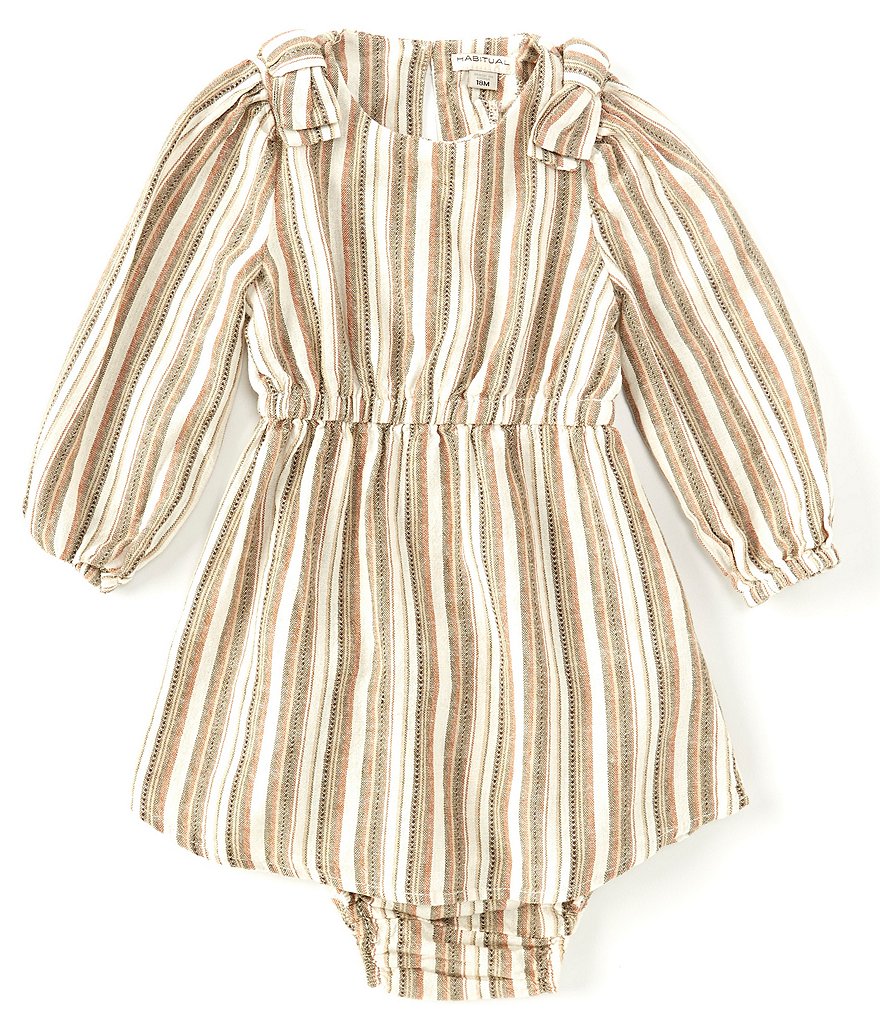 Habitual Baby Girls 12-24 Months Flare-Sleeve Striped Fit-And-Flare Dress