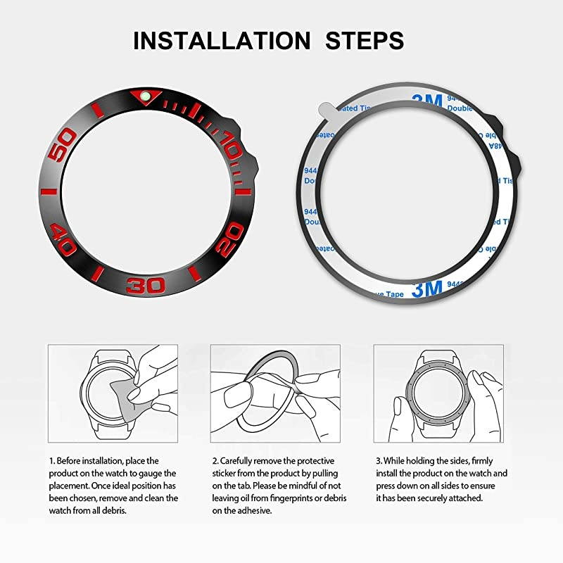 Stainless Steel Bezel Ring Compatiable with Garmin Fenix 5X Plus Bezel Ring Adhesive Cover Anti Scratch & Collision Protector for Garmin Watch Accessory (Black - Not Fit Fenix 5 / 5X)