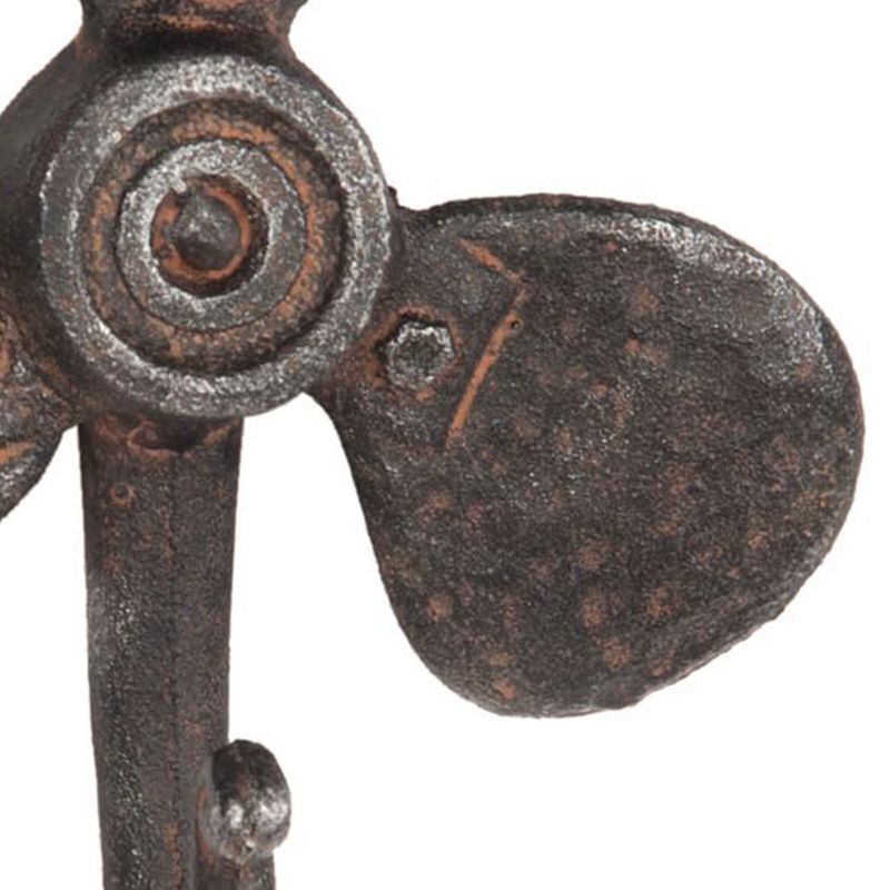 Rustic Cast Iron Propeller Decorative Wall Hook - Foreside Home & Garden