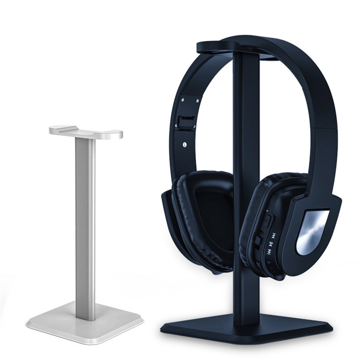 Aluminum Alloy Headphone Stand Headset Earphone Hanger Holder Desk Display Holder Rack for Gamers Gaming Universal Headset Stand-Black