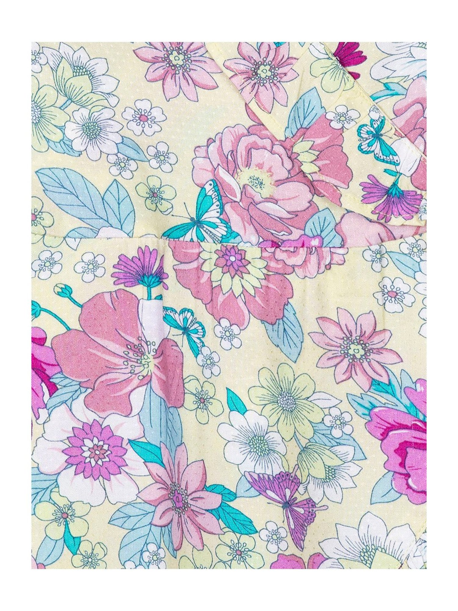 Budding Bees Kids Light Yellow Floral Print Dress