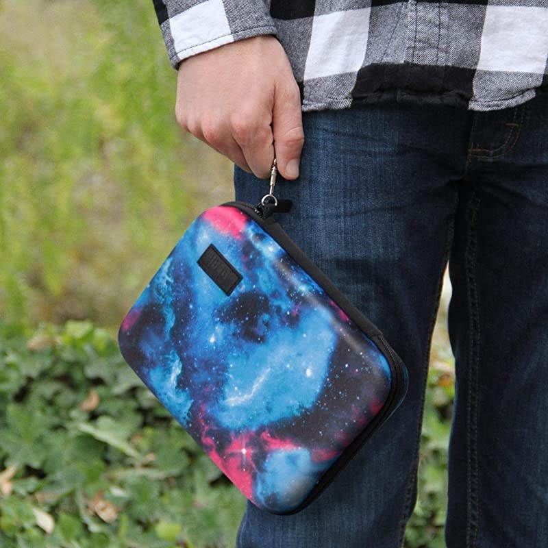 Hard Shell Electronic Organizer Travel Case 7.5 Inch with Weather Resistant Exterior and Large Mesh Accessory Pocket - Compatible with Garmin GPS, Chargers, and More Electronics - Galaxy