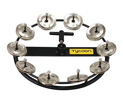 tycoon percussion tbhh10s large hihat tambourine, 10 pair steel jingles