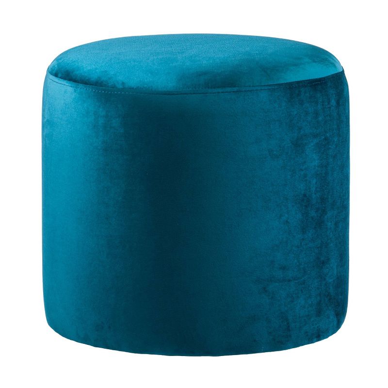 Newstret Round Upholstered Ottoman Cyan - Aiden Lane