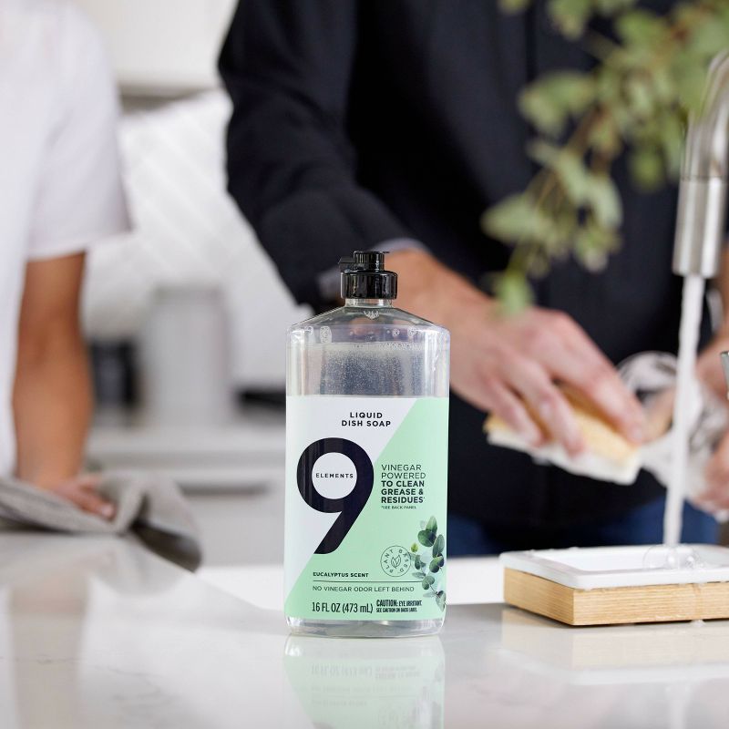 9 Elements Liquid Dish Soap - Eucalyptus - 16 fl oz