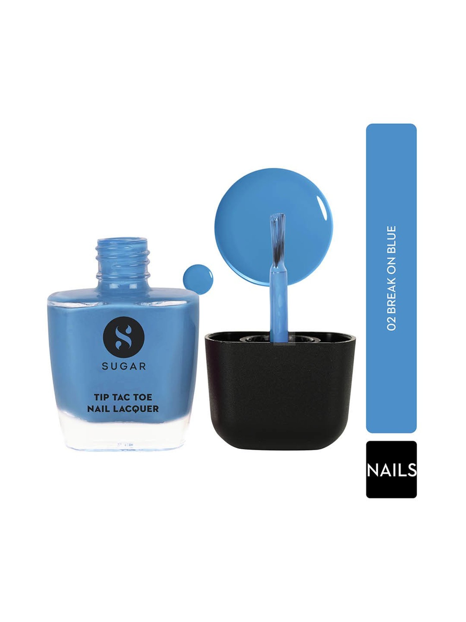 SUGAR Cosmetics Tip Tac Toe Nail Lacquer Classic 02 Break on Blue - 9 ml