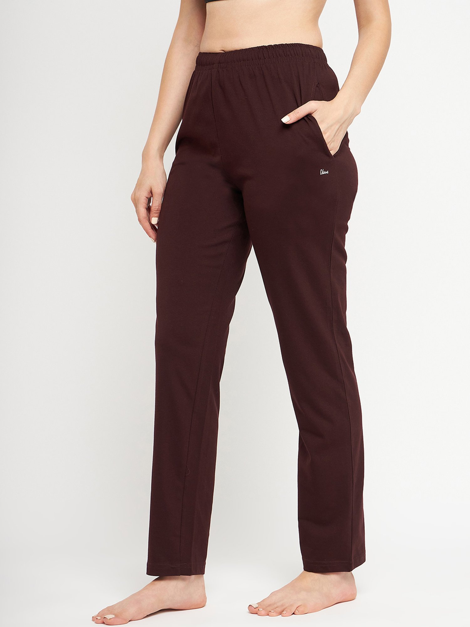 Okane Burgundy Mid Rise Lounge Pants