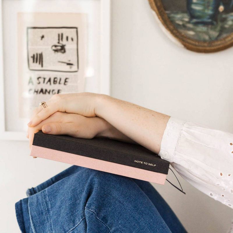 Wit & Delight Lined Journal Black Linen Note to Self