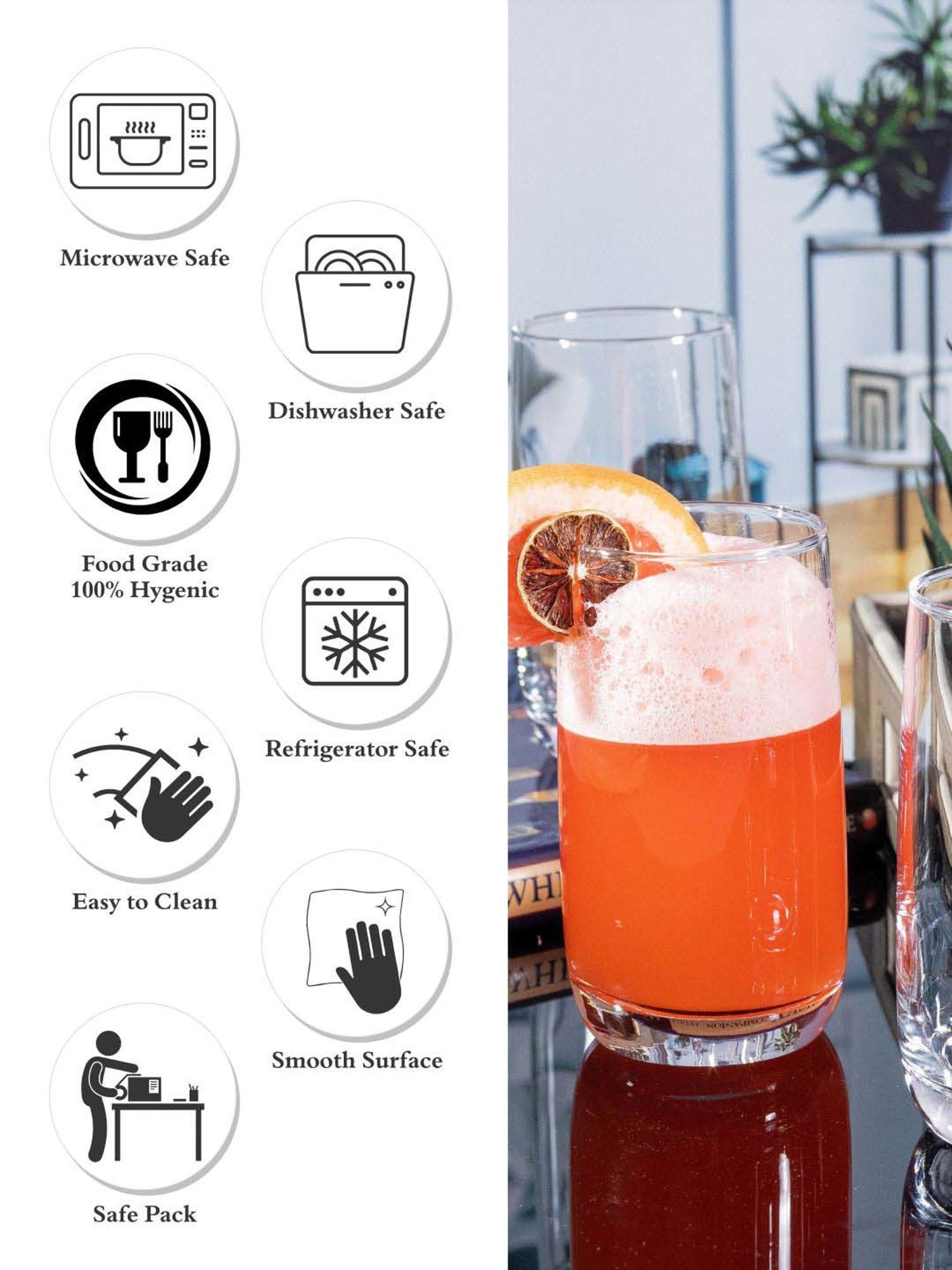 ROXX Valentino Transparent Glass Tumbler (0.35 L) - Set of 12