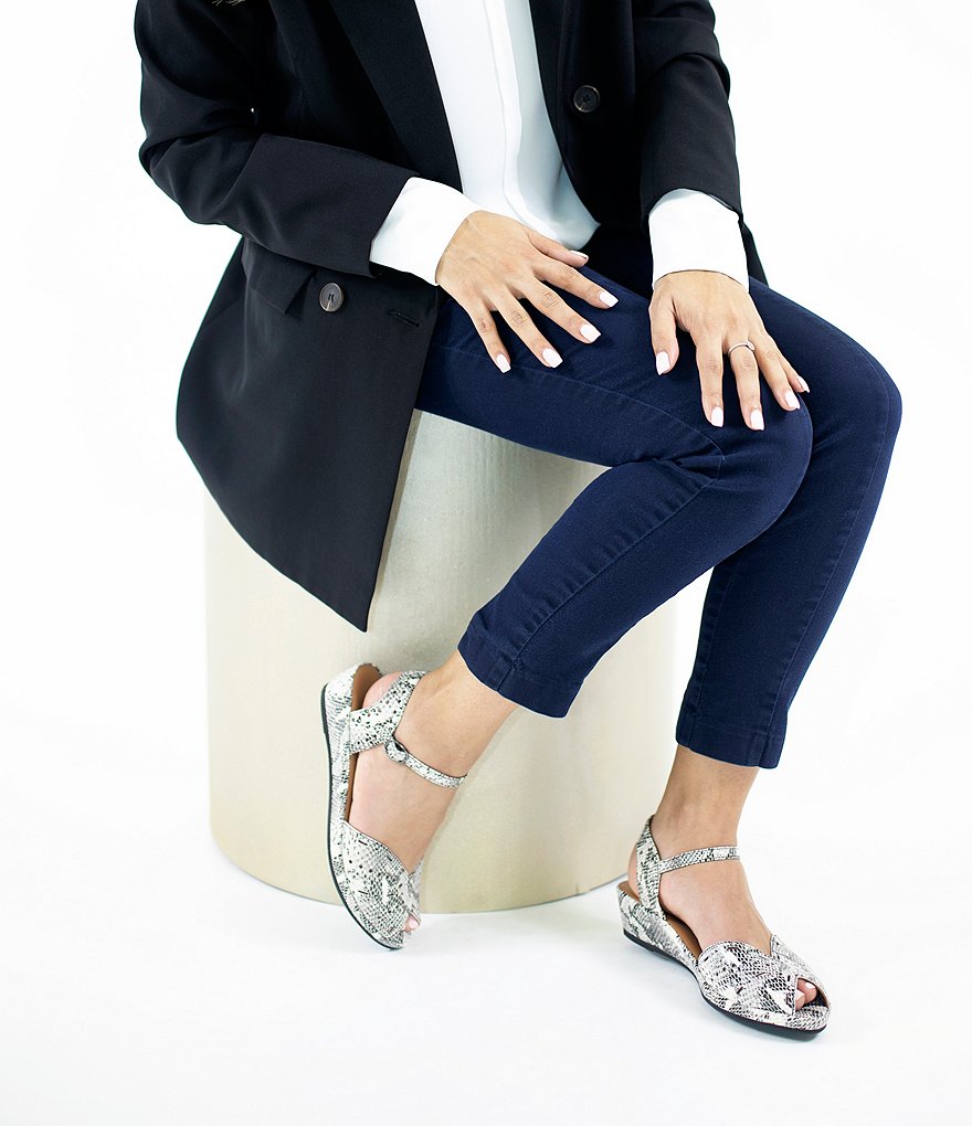 L'Amour Des Pieds Brenn Perforated Snake Print Leather Sandals