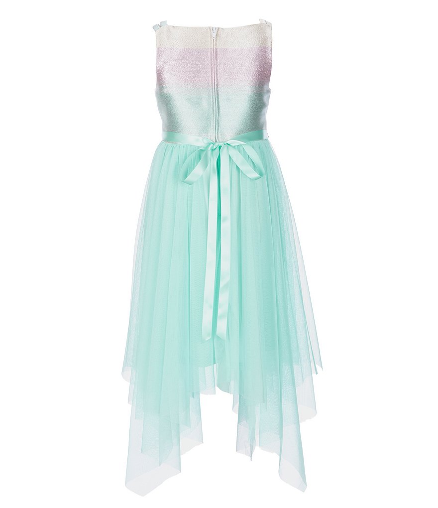 Laura Ashley Little Girls 2T-6X 3/4 Sleeve Rose & Butterfly Print Clip Dot Dress