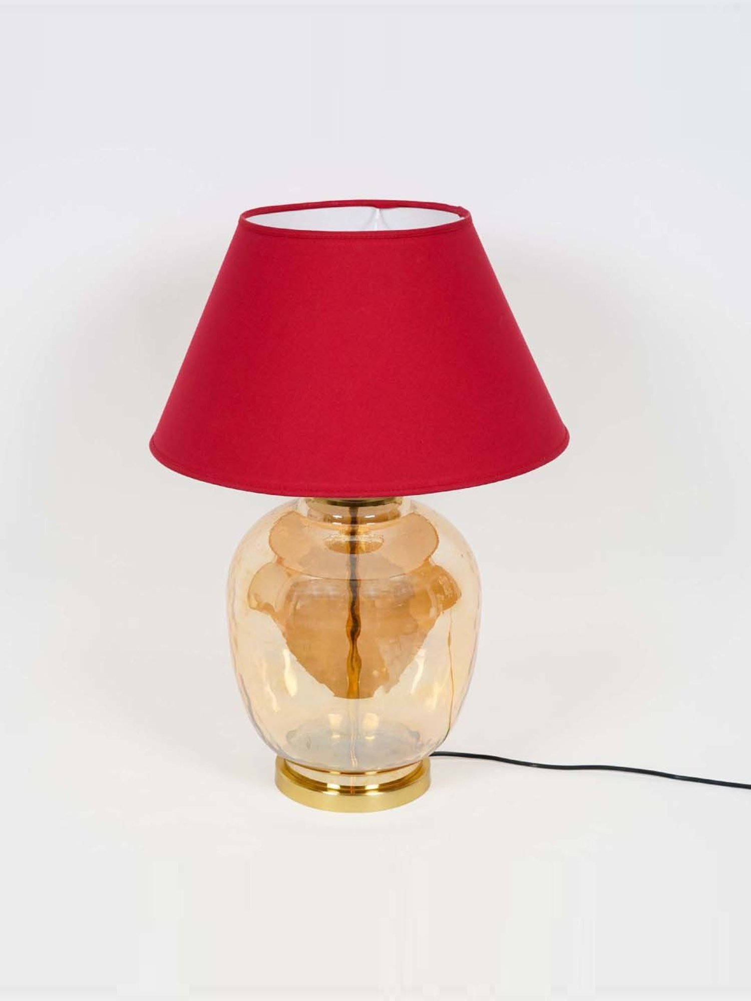 Kapoor Lamp Shades Shine Brass Metal Secret Large Tabel Lamp With Cotton Shade