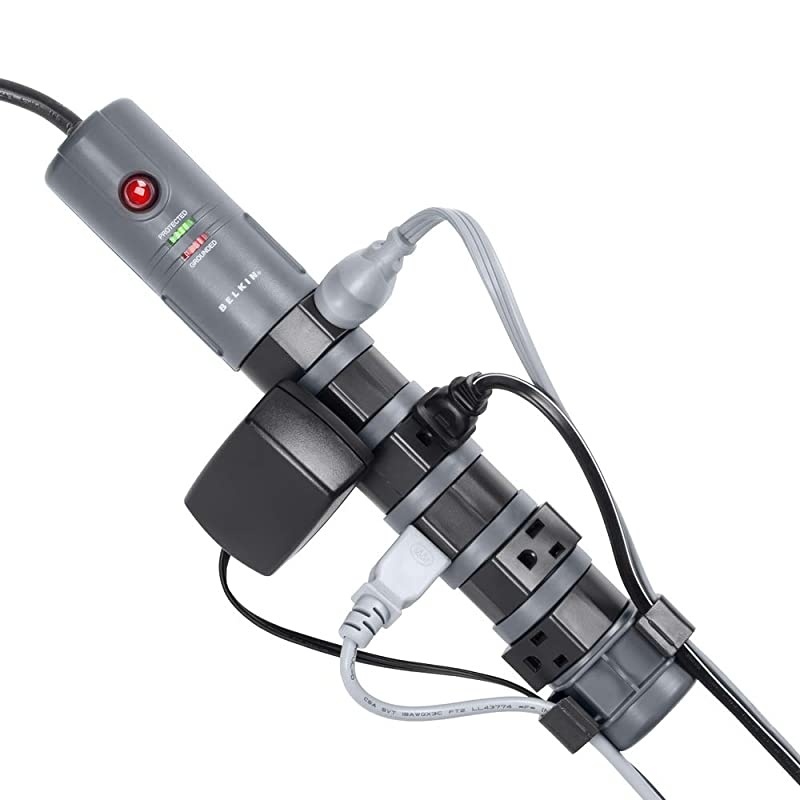 BP10800006 8Outlet PivotPlug Power Strip Surge Protector w 6ft Cord Ideal for Computers Home Theatre Appliances Office Equipment 2160 Joules
