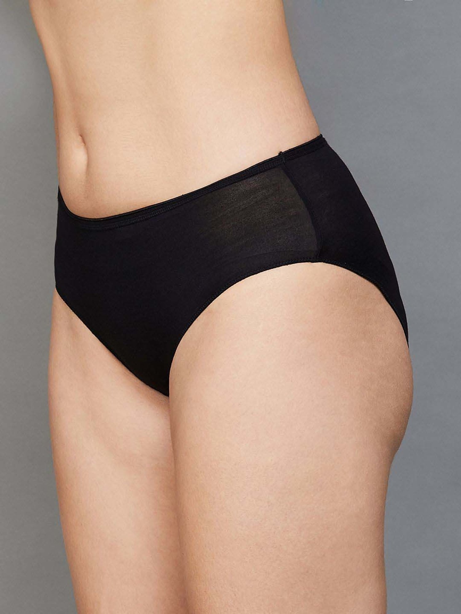 Ginger by Lifestyle Black Cotton Hipster Panty