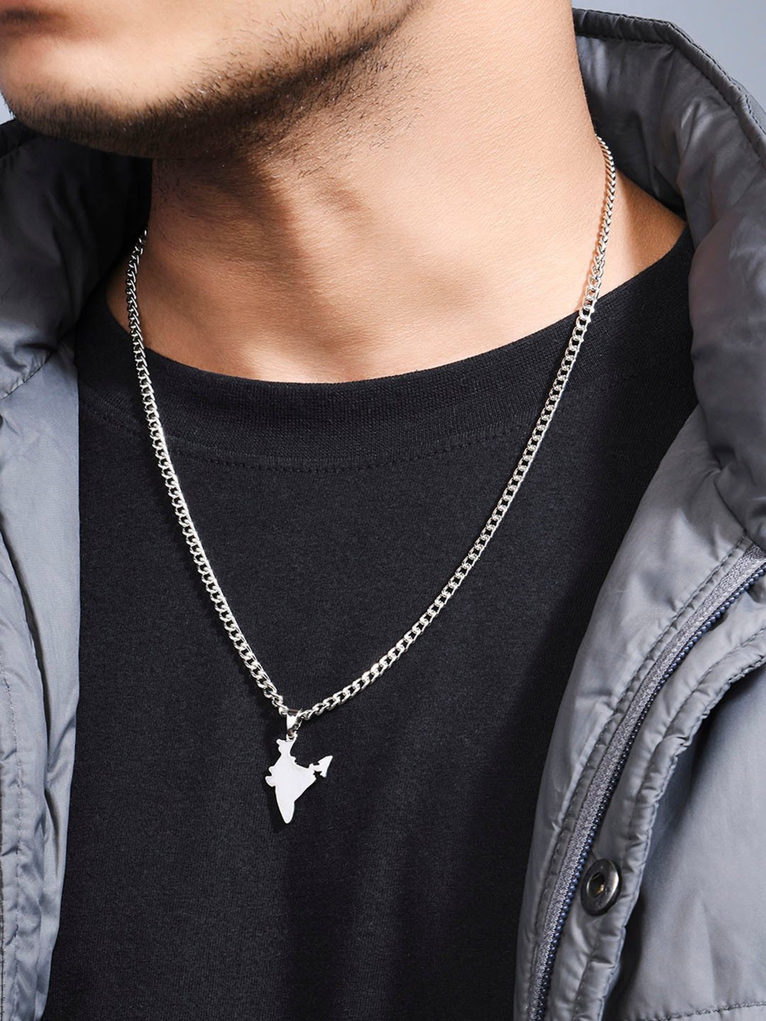 The Bro Code Silver-Plated India Pendant Necklace for Men