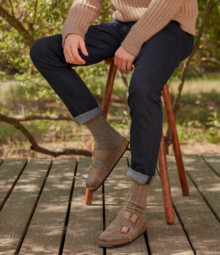 Birkenstock Arizona Men's Oiled Leather Soft Footbed Slip On Sandals