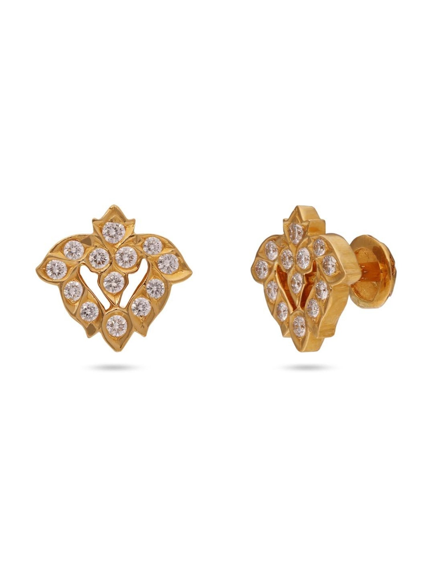 CKC 22k Gold & Diamond Earrings for Women