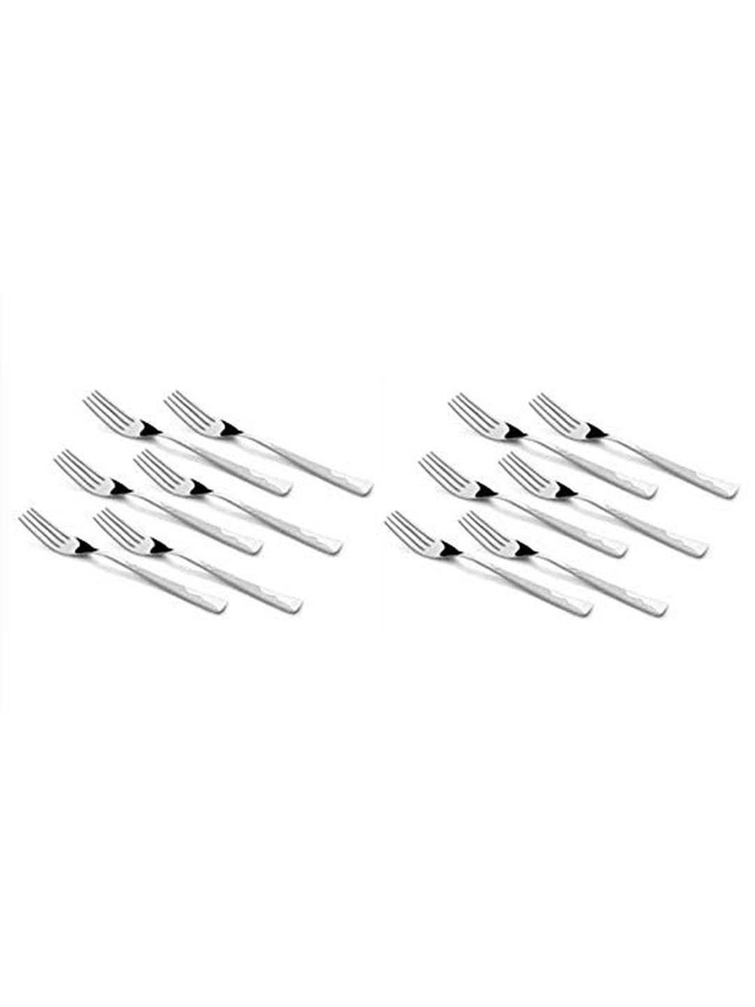 FnS Creta Silver Stainless Steel Dinner Fork - Set of 12