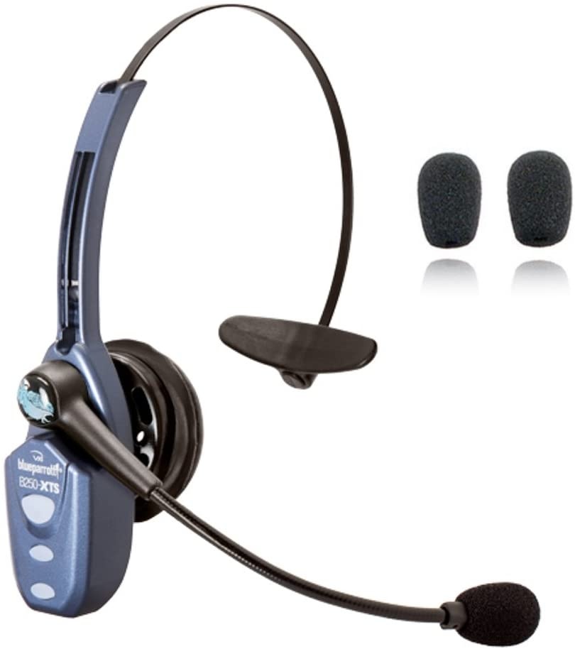 VXi Blueparrott B250-XTS Bluetooth Headset Bundle -203890 | Bonus Microphone Cushions | NFC Enabled | Windows PC and MAC Compatible - (B250-XTS w/Bonus Cushions)