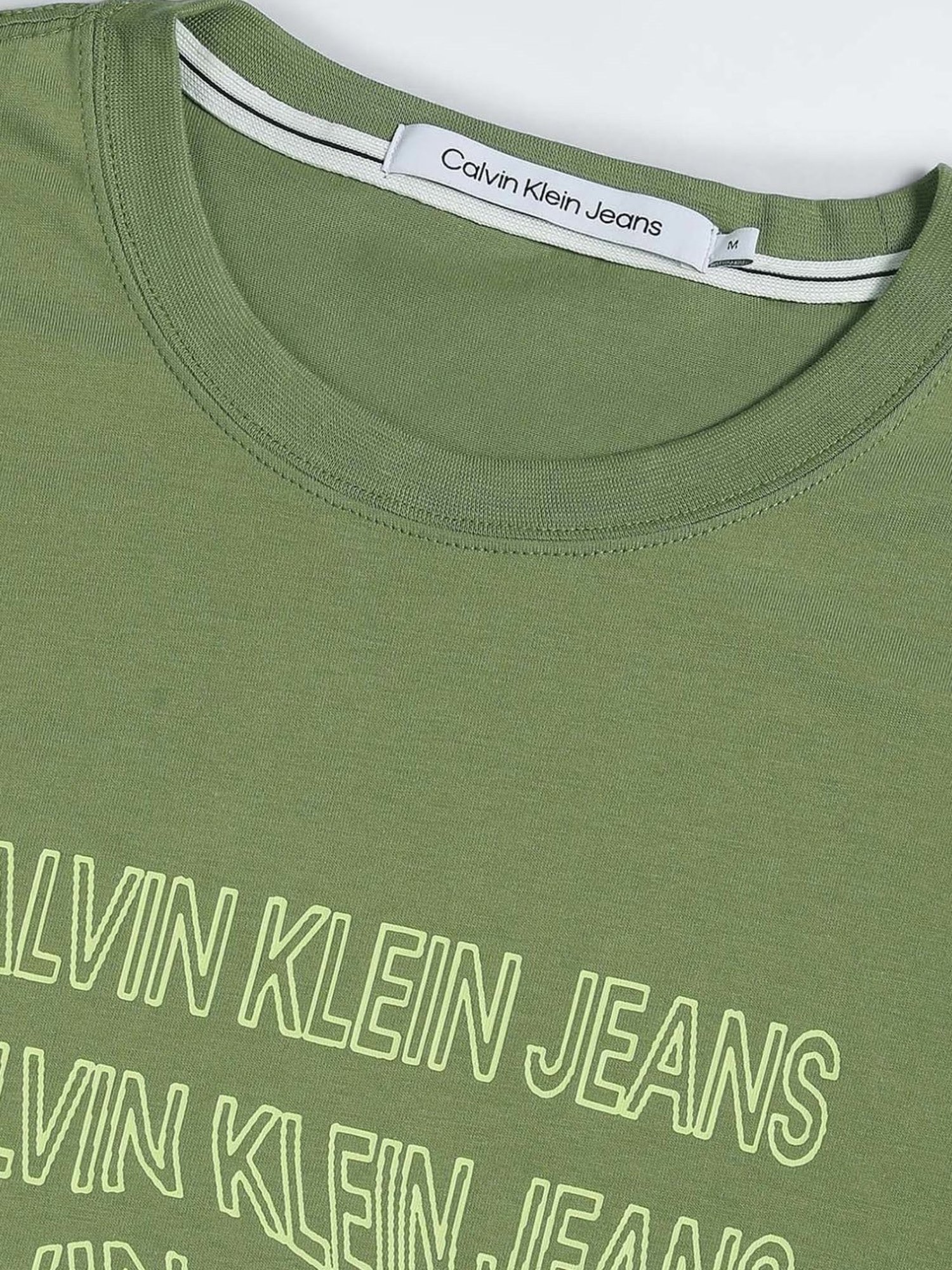 Calvin Klein Jeans Dark Juniper Printed Regular Fit T-Shirt
