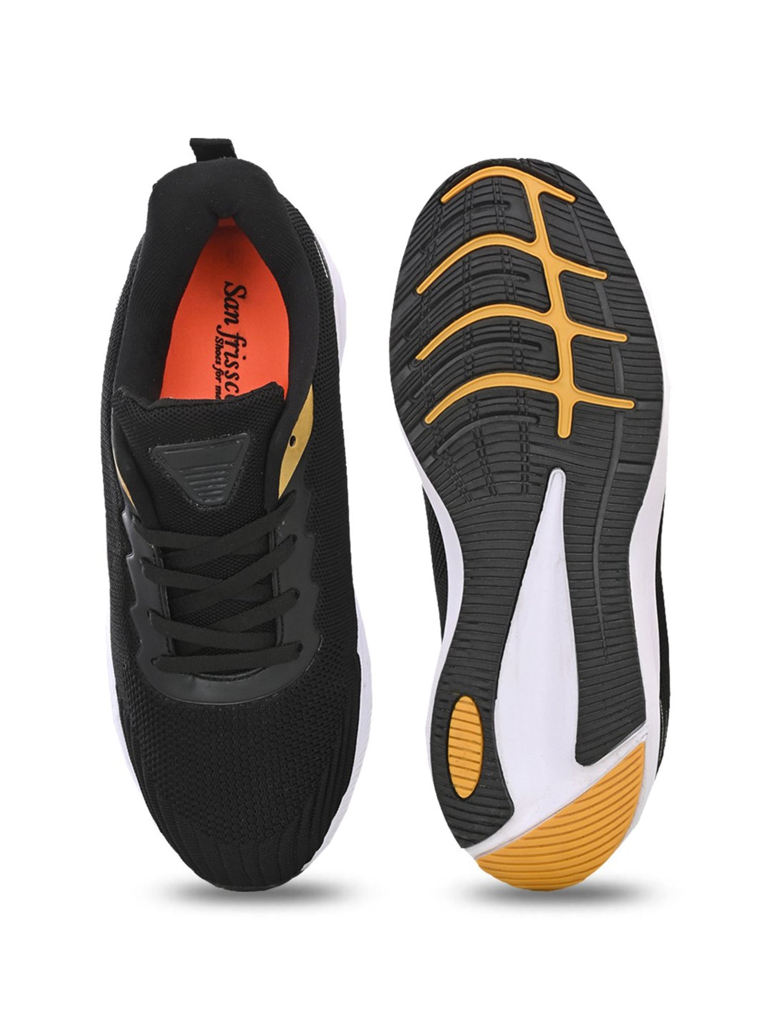 San Frissco Men's Black Running Shoes