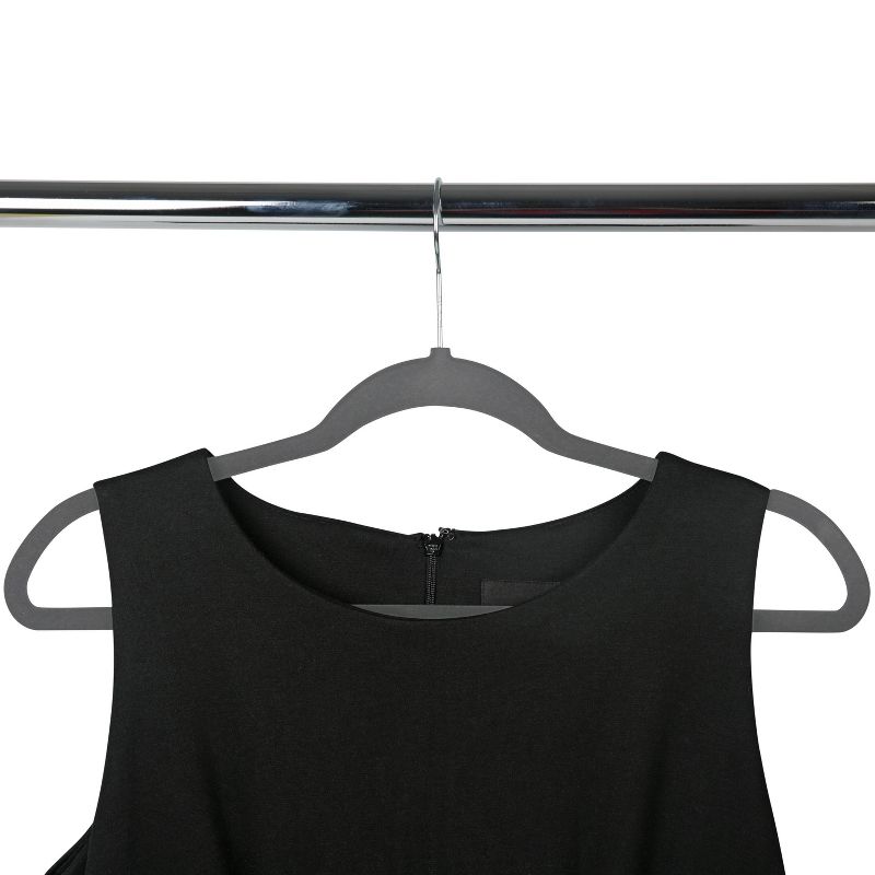 Simplify 10pc Super Slim Velvet Huggable Hangers Gray
