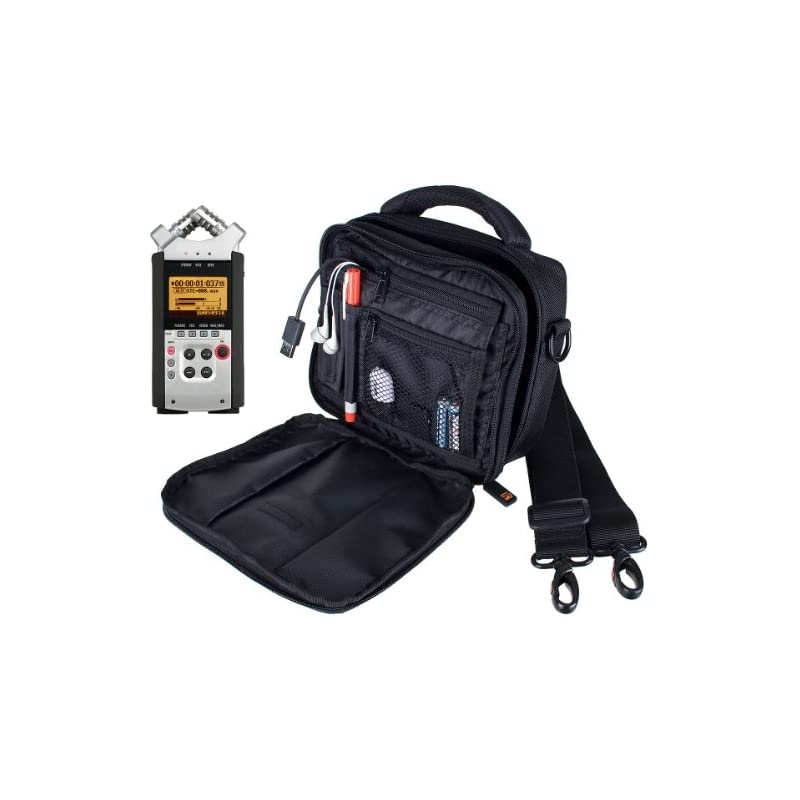 Portable Audio Recorder Case with Adjustable Walls and Rain Jacket