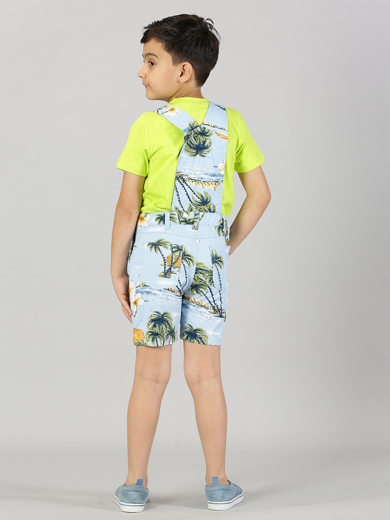 Kiddopanti Kids Blue Solid Dungaree