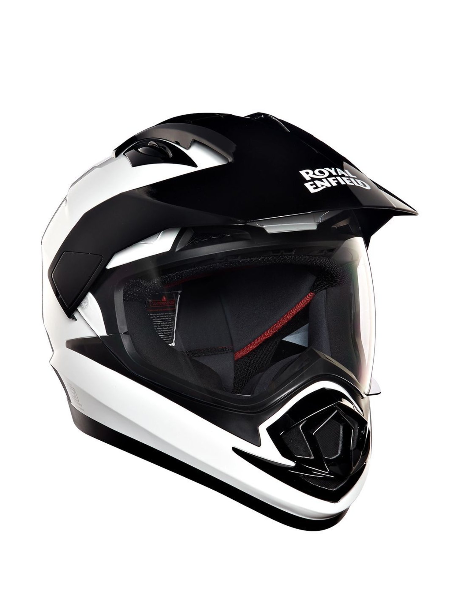 Royal Enfield White & Black Textured Medium Helmet