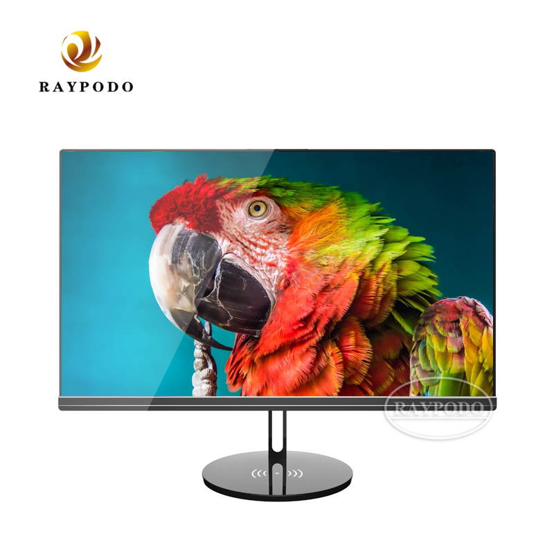 Raypodo New design 23.8 inch FHD All In One computer I3-7100 / I5-7400 / I7-8700 4G+120GB SSD with popup camera and wireless phone charging stand