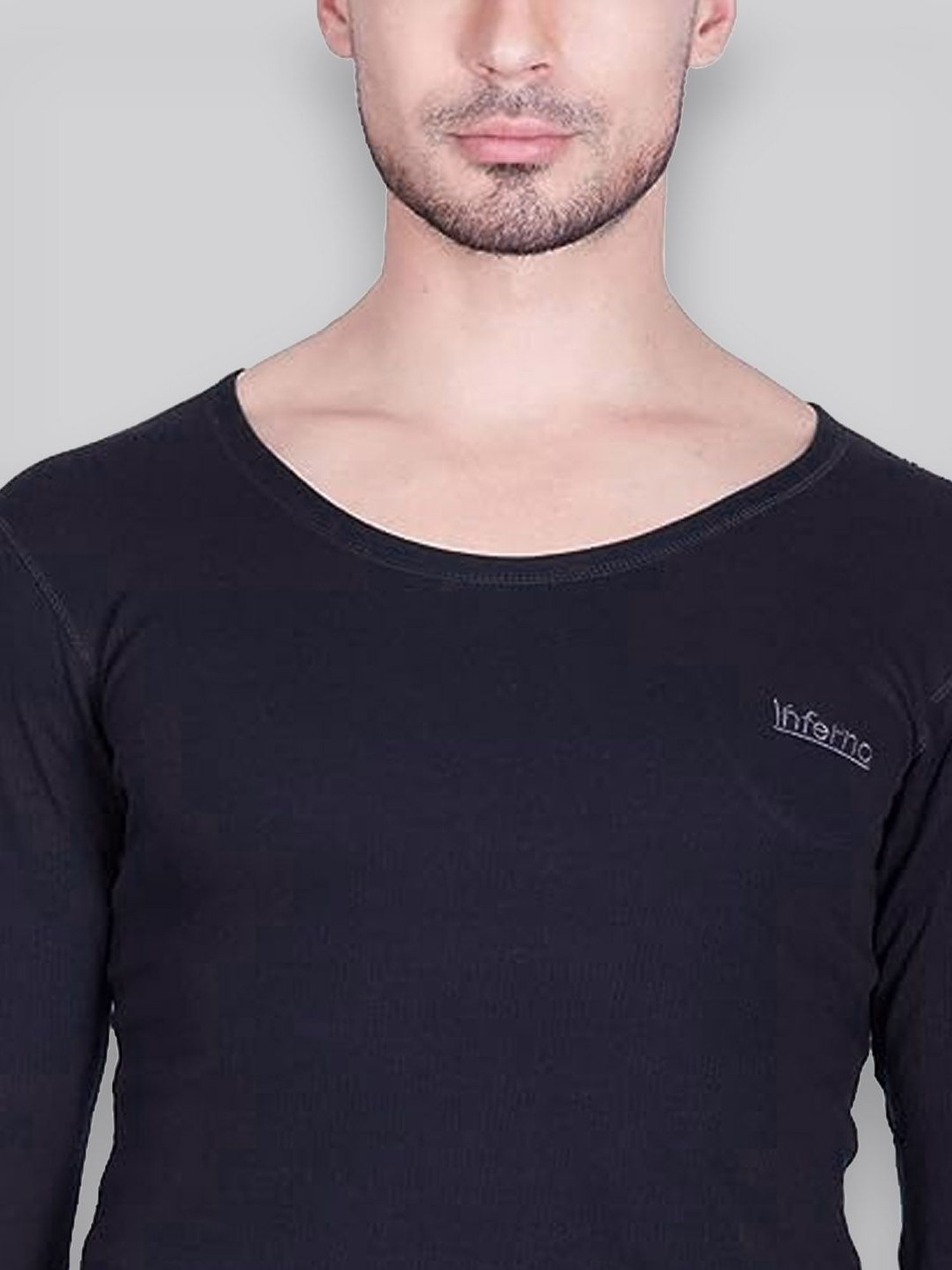 LUX Inferno Blue Skinny Fit Striped Thermal Top - Pack of 2