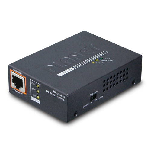Planet POE-171A-95 Single-Port 10/100/1000Mbps 802.3bt Ultra PoE Injector (95 Watts, PoH, Legacy mode support, PoE Usage LED) w/ external power adapter