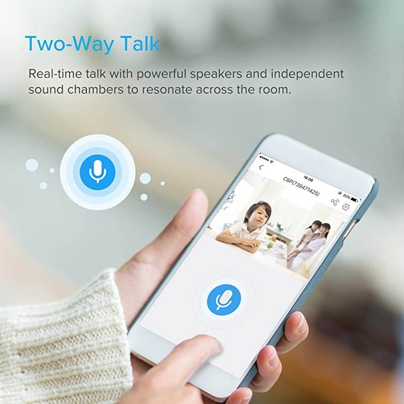 EZ360 1080P HD PanTiltZoom WiFi Home Security CameraAuto Motion Tracking Night Vision TwoWay Audio White Camera Only