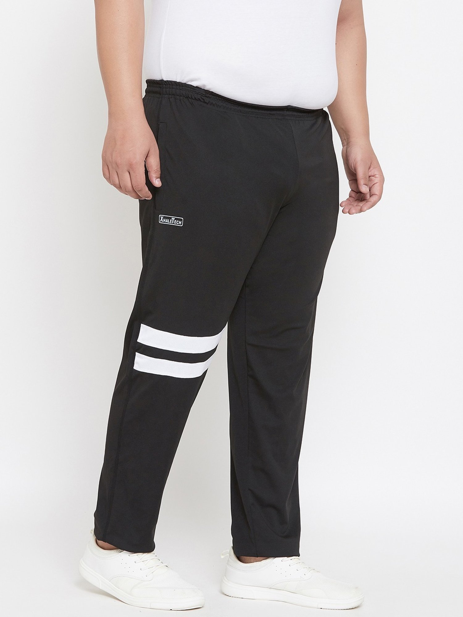 Bigbanana Black Regular Fit Colour Block Trackpants