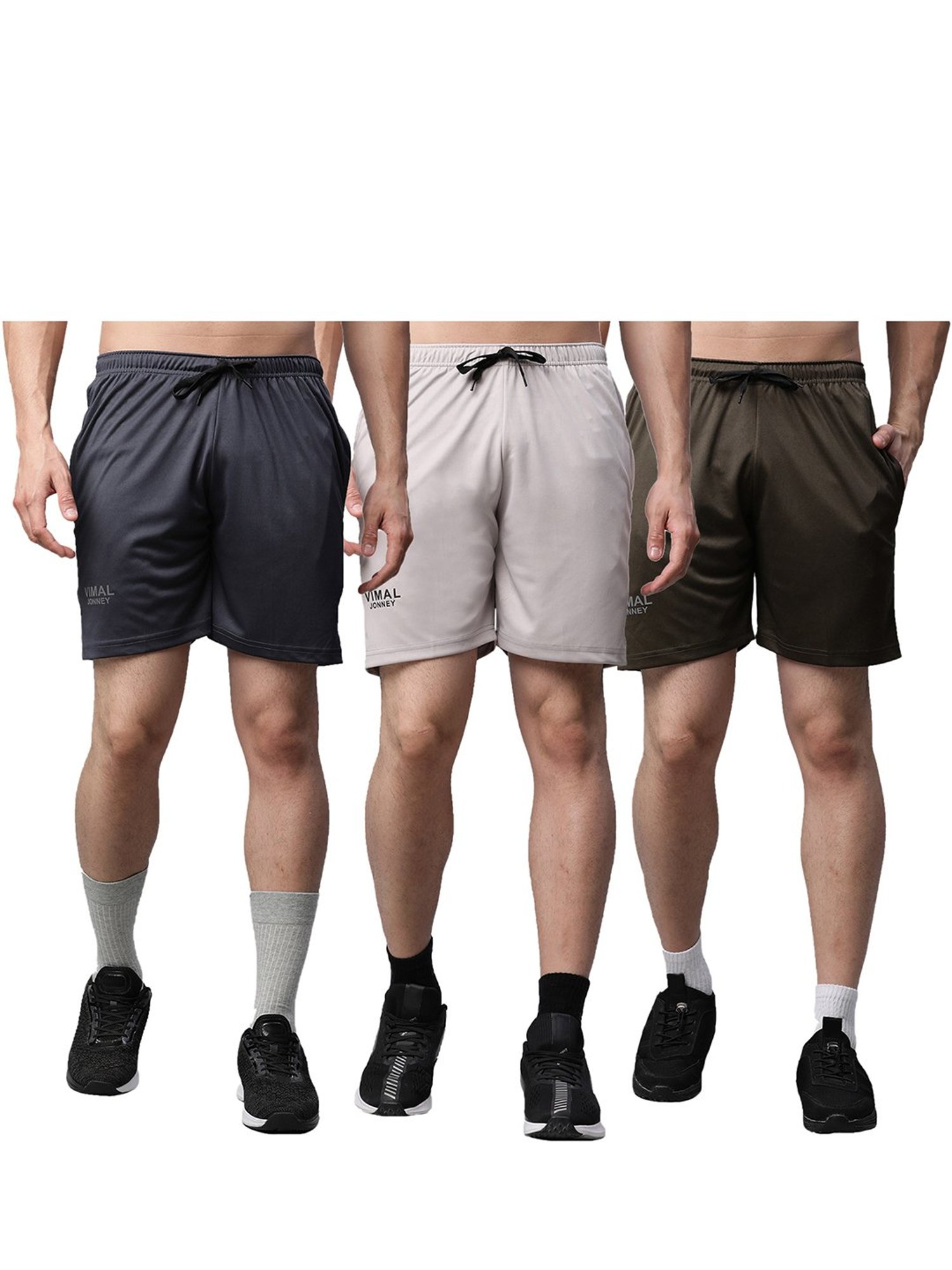 Vimal Jonney Multicolor Slim Fit Shorts - Pack of 3