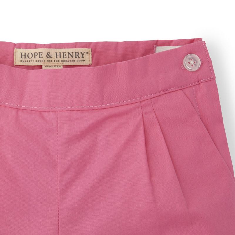 Hope & Henry Baby Girls' Pink Pleat Short, Pink Pleated, 18-24 Months