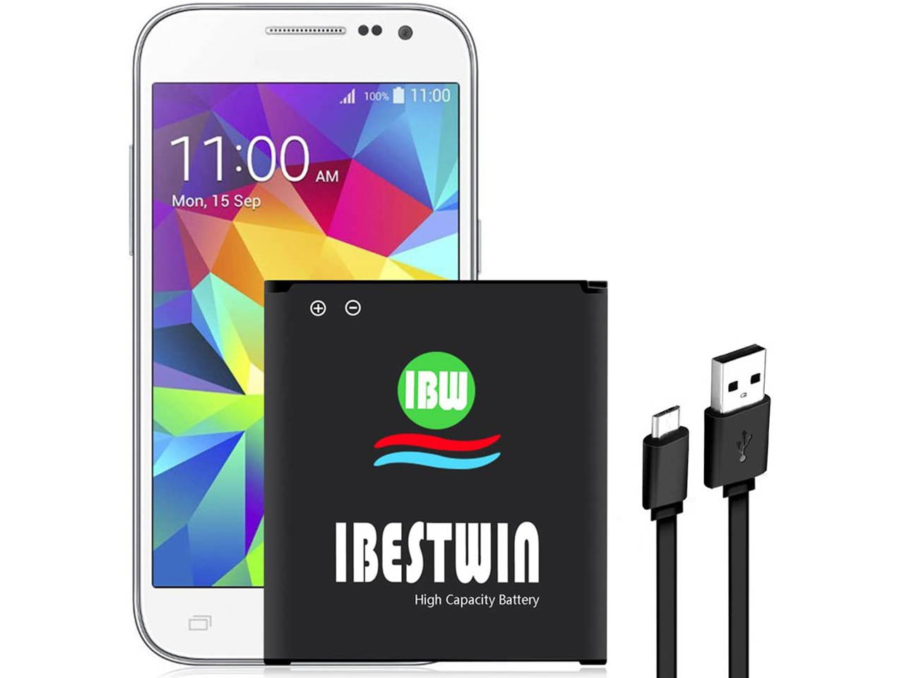 Galaxy Core Prime Battery IBESTWIN 2000mAh Li-ion Replacement Battery for Samsung Galaxy Core Prime SM-G360P, G360V Prevail, G3606, G3608, G3609 EB-BG360CBU, EB-BG360CBZ-3 Years Warranty