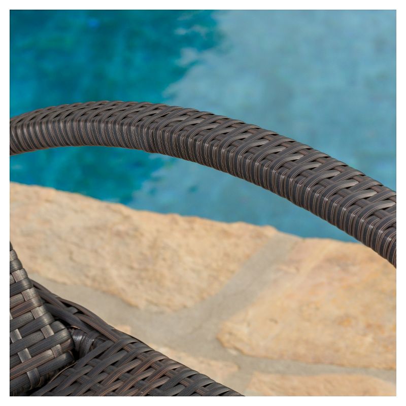 NewPort Outdoor Wicker Chaise Lounge - Dark Gray - Coaster