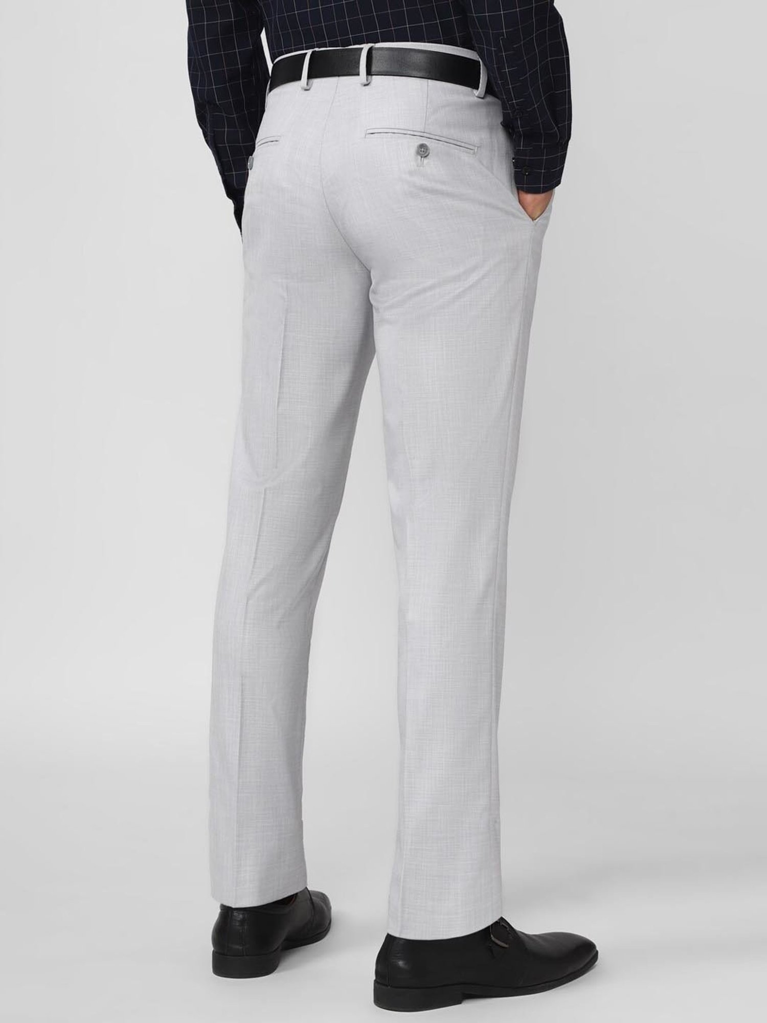Peter England Grey Slim Fit Trousers