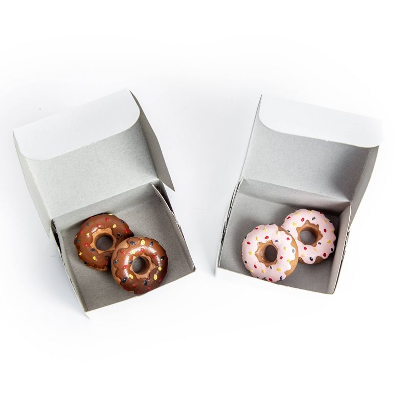 The Queen's Treasures 18"  Doll Food Accessories, 4 Pc Strawberry and Chocolate Doughnuts Plus 2 Bakery Box
